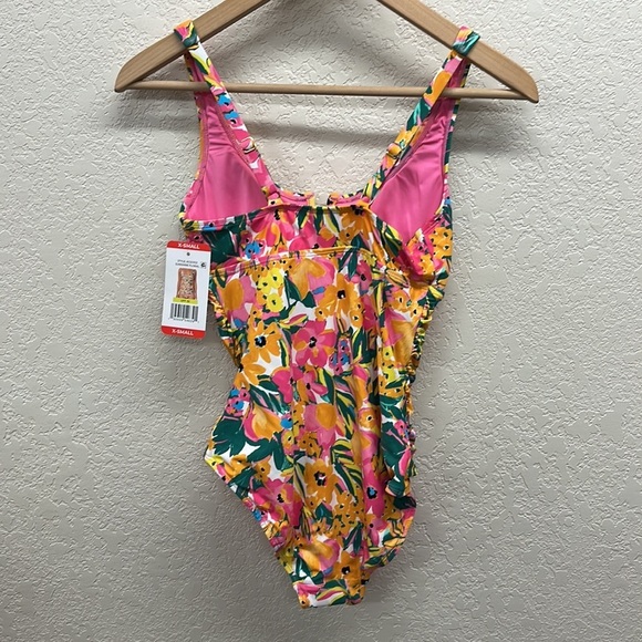 Anne Cole V Wire One Piece Swim Suit in Sunshine Floral XS - Picture 7 of 9
